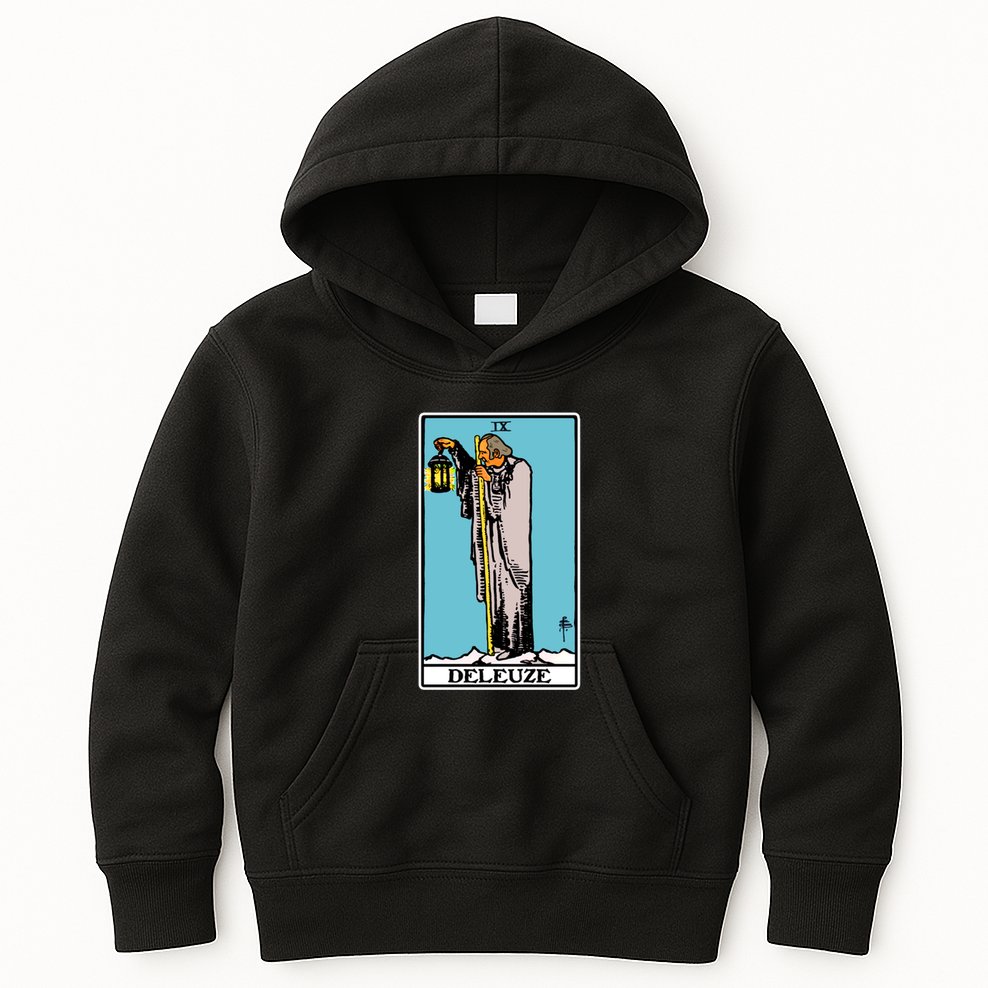 Deleuze As The Hermit Tarot Card Kids Hoodie