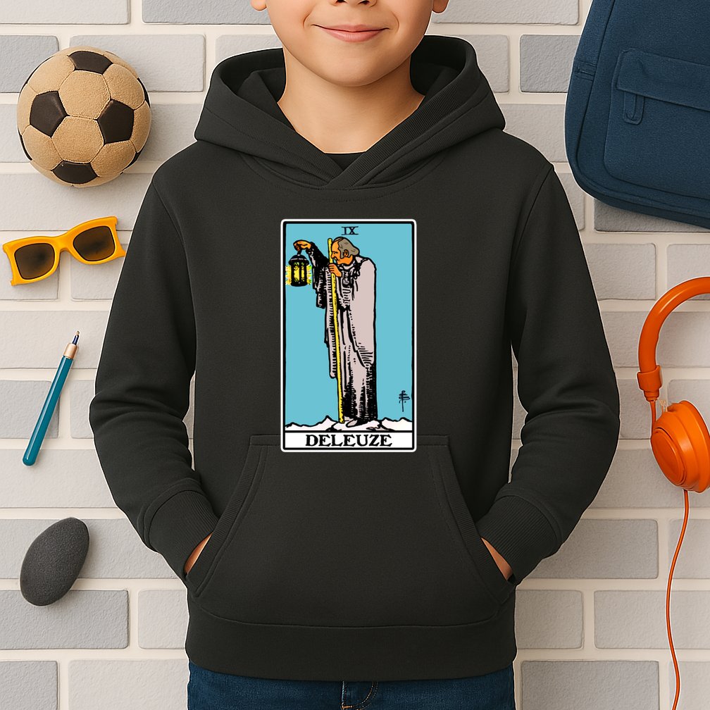 Deleuze As The Hermit Tarot Card Kids Hoodie