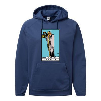 Deleuze As The Hermit Tarot Card Performance Fleece Hoodie