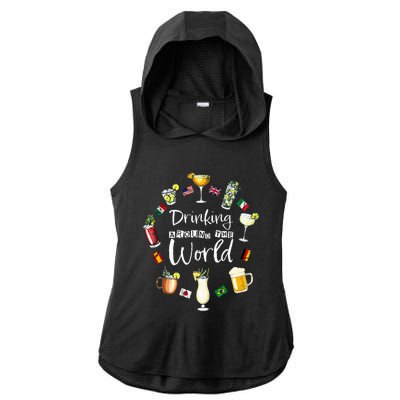 Drinking Around The World Vacation Drinking Showcase Ladies PosiCharge Tri-Blend Wicking Draft Hoodie Tank