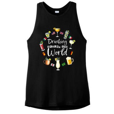 Drinking Around The World Vacation Drinking Showcase Ladies PosiCharge Tri-Blend Wicking Tank