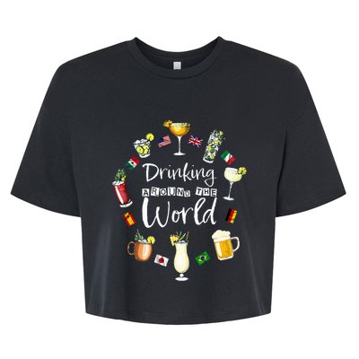 Drinking Around The World Vacation Drinking Showcase Bella+Canvas Jersey Crop Tee