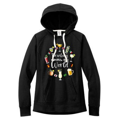 Drinking Around The World Vacation Drinking Showcase Women's Fleece Hoodie