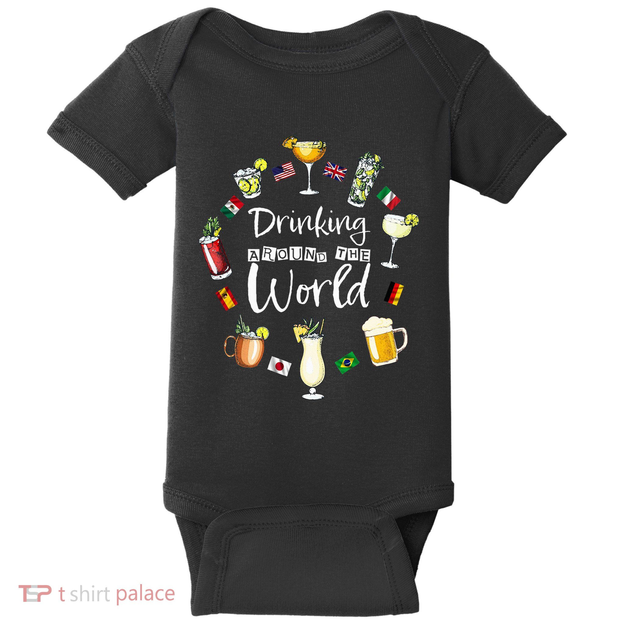 Drinking Around The World Vacation Drinking Showcase Baby Bodysuit