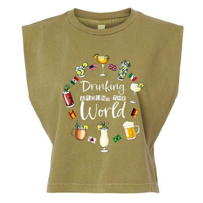 Drinking Around The World Vacation Drinking Showcase Garment-Dyed Women's Muscle Tee