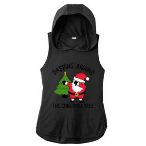 Dabbing Around The Christmas Tree Ladies PosiCharge Tri-Blend Wicking Draft Hoodie Tank