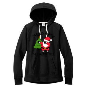 Dabbing Around The Christmas Tree Women's Fleece Hoodie