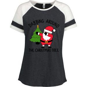 Dabbing Around The Christmas Tree Enza Ladies Jersey Colorblock Tee