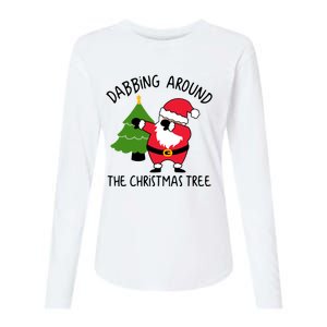 Dabbing Around The Christmas Tree Womens Cotton Relaxed Long Sleeve T-Shirt