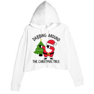 Dabbing Around The Christmas Tree Crop Fleece Hoodie