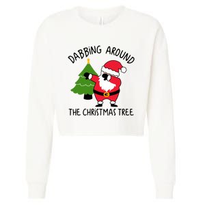 Dabbing Around The Christmas Tree Cropped Pullover Crew