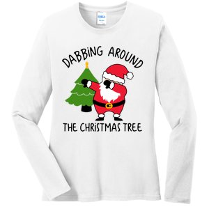 Dabbing Around The Christmas Tree Ladies Long Sleeve Shirt