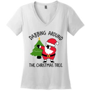 Dabbing Around The Christmas Tree Women's V-Neck T-Shirt