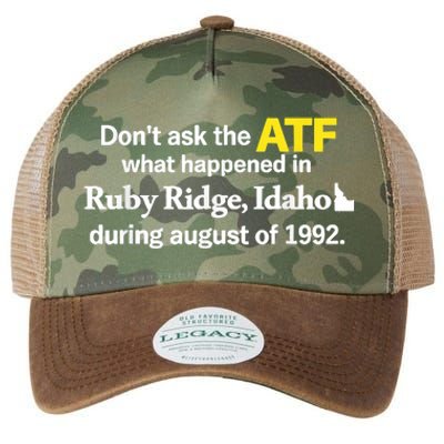 DonT Ask The Atf What Happened In Ruby Ridge Idaho Legacy Tie Dye Trucker Hat