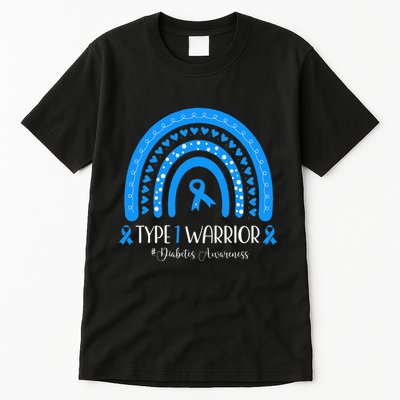  Diabetes Awareness Type 1 Warrior T1D Blue Ribbon Tall T-Shirt