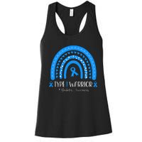  Diabetes Awareness Type 1 Warrior T1D Blue Ribbon Women's Racerback Tank