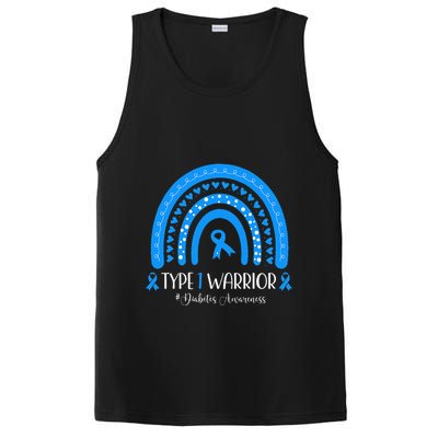  Diabetes Awareness Type 1 Warrior T1D Blue Ribbon PosiCharge Competitor Tank