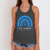  Diabetes Awareness Type 1 Warrior T1D Blue Ribbon Women's Knotted Racerback Tank