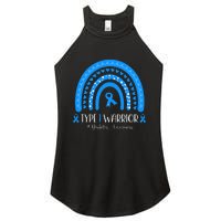  Diabetes Awareness Type 1 Warrior T1D Blue Ribbon Women's Perfect Tri Rocker Tank