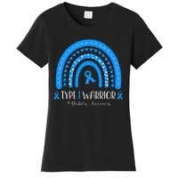  Diabetes Awareness Type 1 Warrior T1D Blue Ribbon Women's T-Shirt