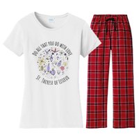 Do All That You Do With Love St Therese Of Lisieux Women's Flannel Pajama Set