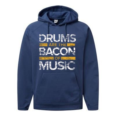 Drums Are The Bacon Of Music Drummer Drums Performance Fleece Hoodie