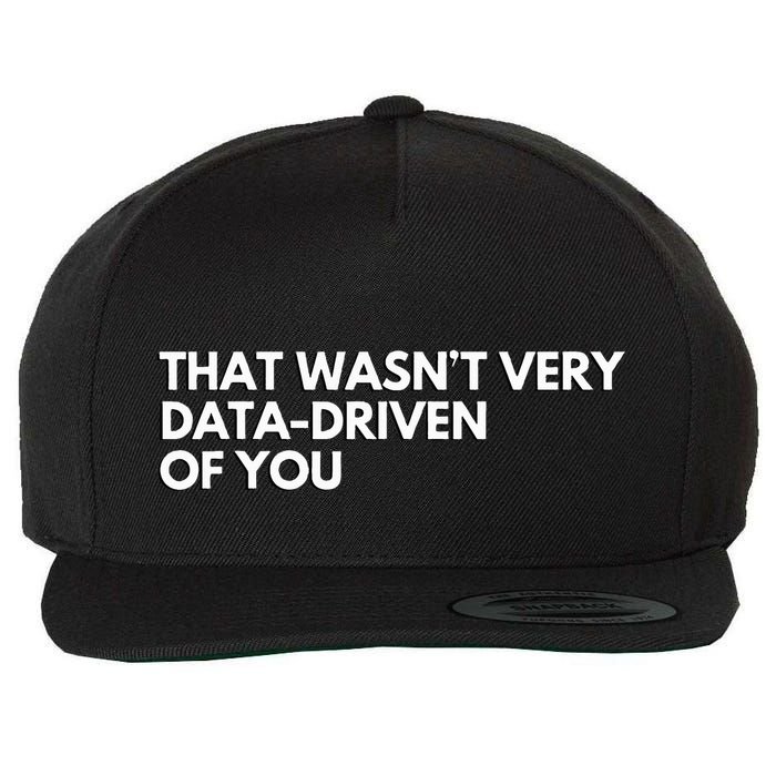 Data Analyst That WasnT Very Data Driven Of You Wool Snapback Cap