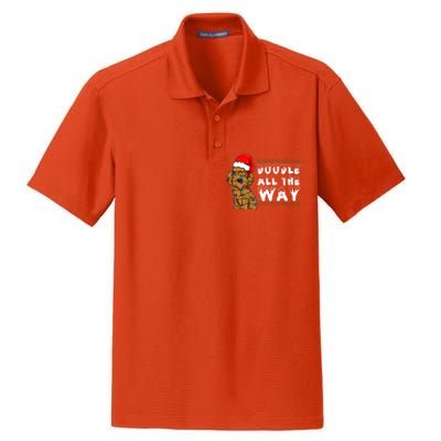 Doodle All The Way Goldendoodle Santa Hat Christmas Gift Dry Zone Grid Polo