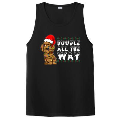 Doodle All The Way Goldendoodle Santa Hat Christmas Gift PosiCharge Competitor Tank