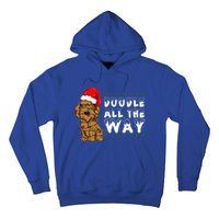 Doodle All The Way Goldendoodle Santa Hat Christmas Gift Hoodie