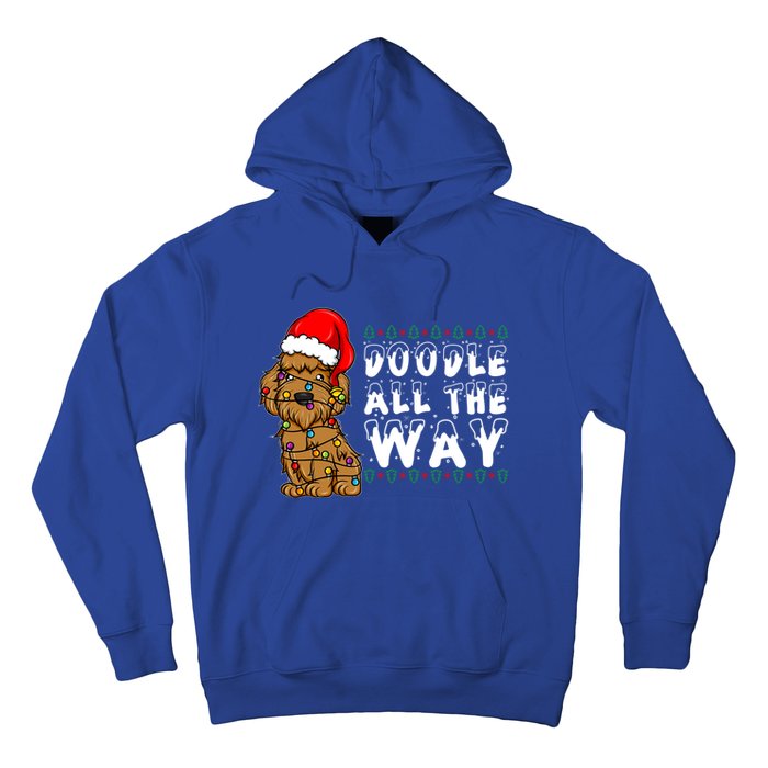 Doodle All The Way Goldendoodle Santa Hat Christmas Gift Hoodie