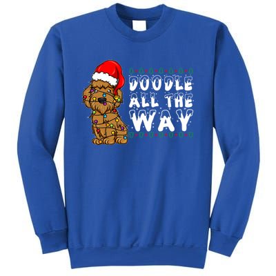 Doodle All The Way Goldendoodle Santa Hat Christmas Gift Sweatshirt