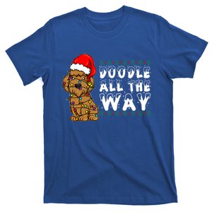 Doodle All The Way Goldendoodle Santa Hat Christmas Gift T-Shirt