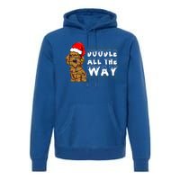 Doodle All The Way Goldendoodle Santa Hat Christmas Gift Premium Hoodie