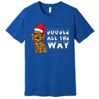 Doodle All The Way Goldendoodle Santa Hat Christmas Gift Premium T-Shirt