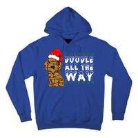 Doodle All The Way Goldendoodle Santa Hat Christmas Gift Tall Hoodie