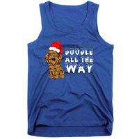 Doodle All The Way Goldendoodle Santa Hat Christmas Gift Tank Top