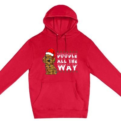 Doodle All The Way Goldendoodle Santa Hat Christmas Gift Premium Pullover Hoodie