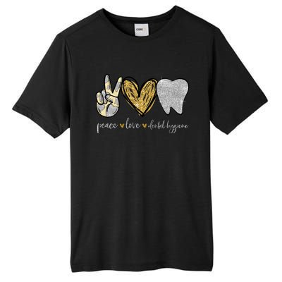 Dental Assistant Tee Tooth Peace Love Dental Hygiene Funny Gift Tall Fusion ChromaSoft Performance T-Shirt