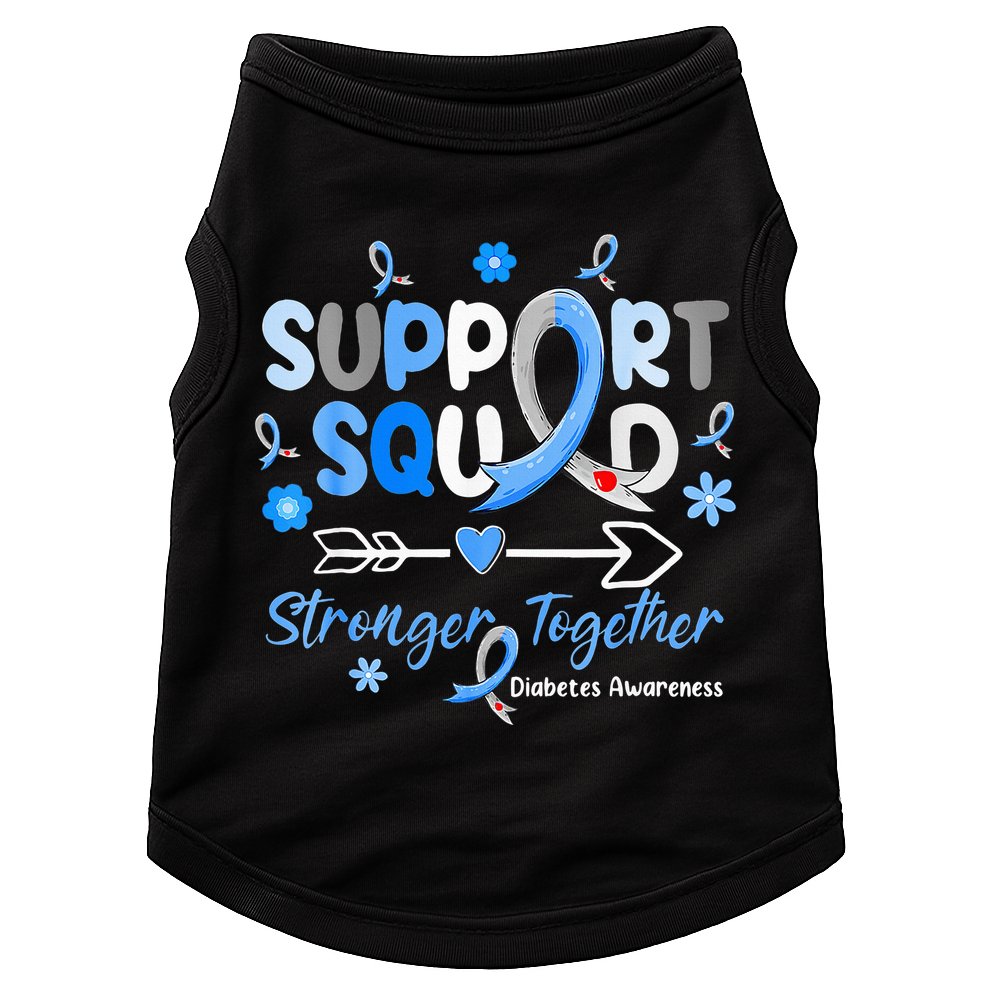 Diabetes Awareness Type 1 2 Kids Support Squad Doggie Tank