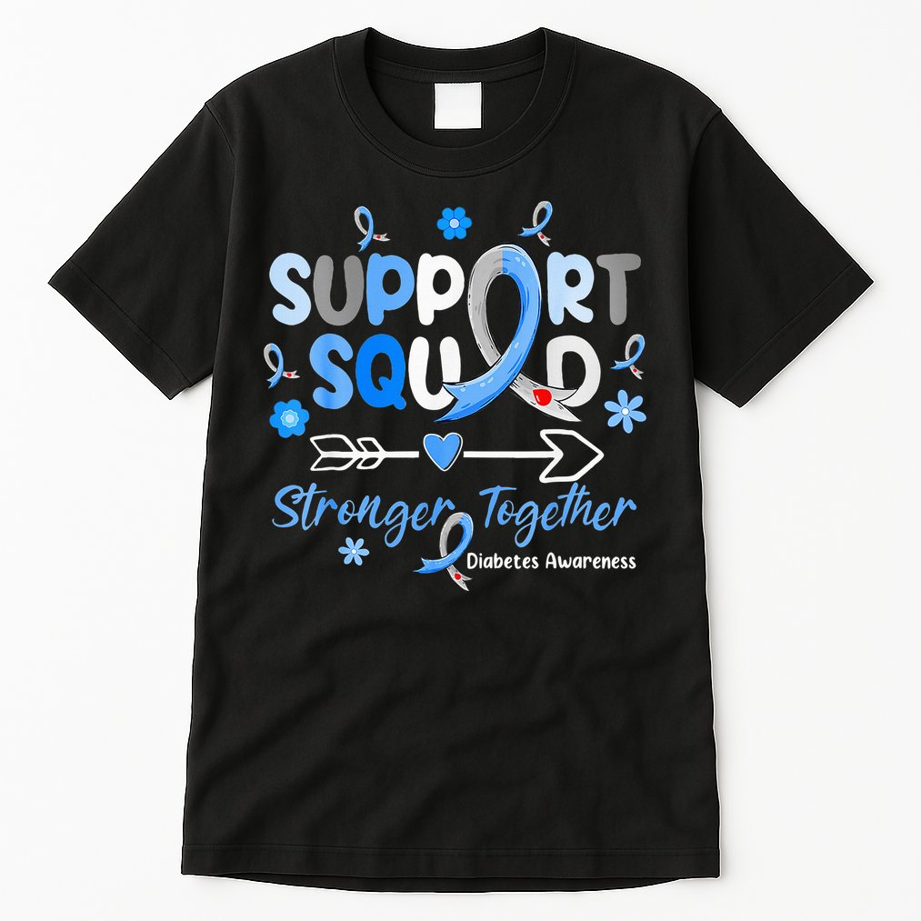 Diabetes Awareness Type 1 2 Kids Support Squad Tall T-Shirt