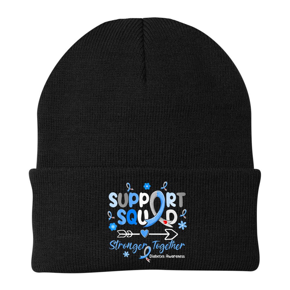 Diabetes Awareness Type 1 2 Kids Support Squad Beanie
