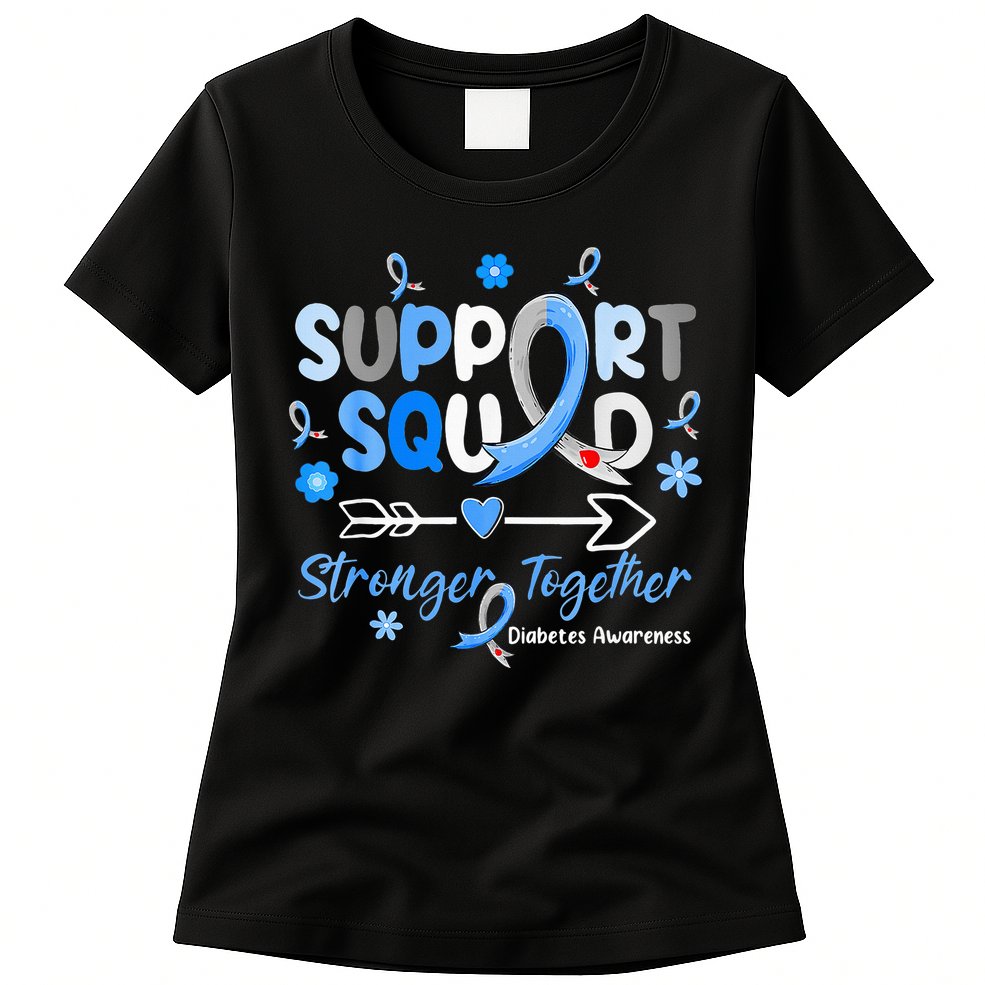 Diabetes Awareness Type 1 2 Kids Support Squad Womens T-Shirt