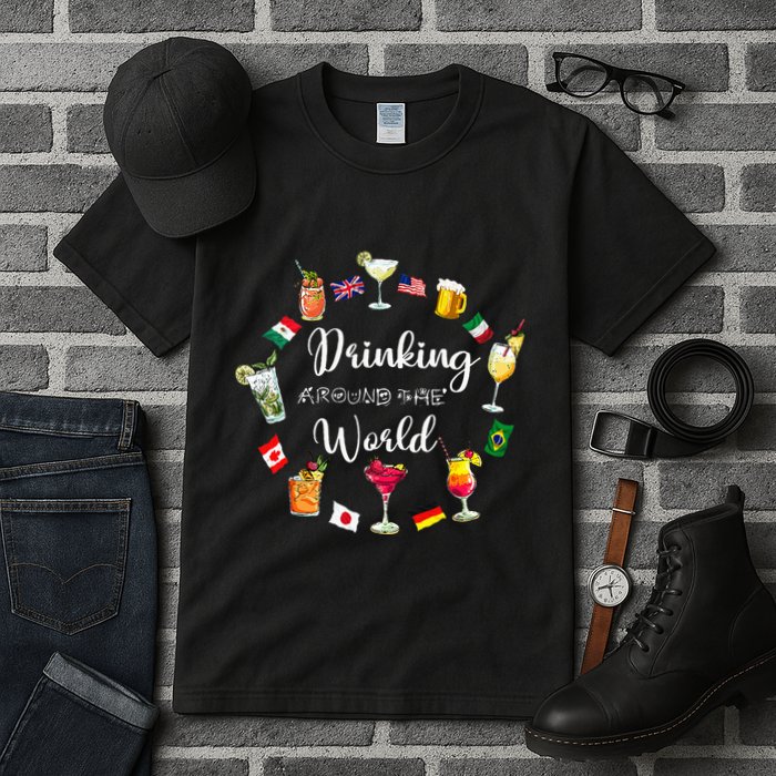 Drinking Around The World Vacation Drinking Showcase Tall T-Shirt