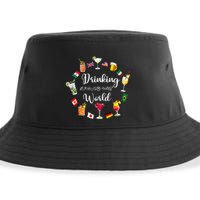 Drinking Around The World Vacation Drinking Showcase Sustainable Bucket Hat