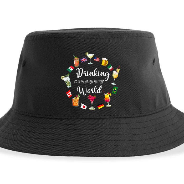 Drinking Around The World Vacation Drinking Showcase Sustainable Bucket Hat