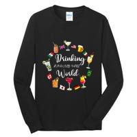 Drinking Around The World Vacation Drinking Showcase Tall Long Sleeve T-Shirt