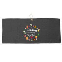 Drinking Around The World Vacation Drinking Showcase Large Microfiber Waffle Golf Towel