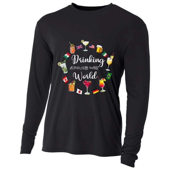 Drinking Around The World Vacation Drinking Showcase Cooling Performance Long Sleeve Crew
