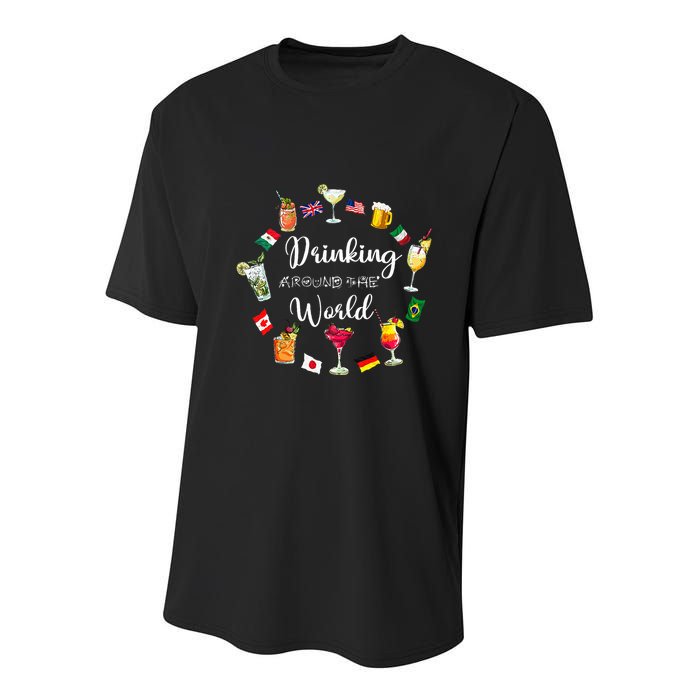 Drinking Around The World Vacation Drinking Showcase Youth Performance Sprint T-Shirt